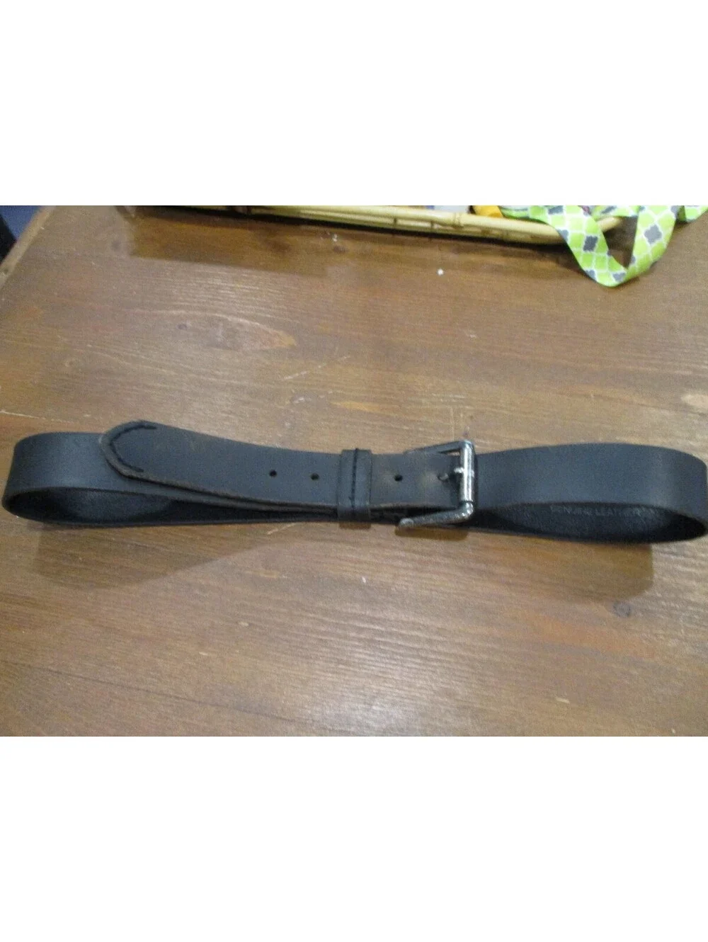 Fossil Mens Black Genuine Leather Belt Size 34 Metal Buckle Classic Dress